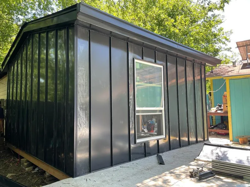 Black standing seam metal wall panels for Metal Roof Installation in West Chicago